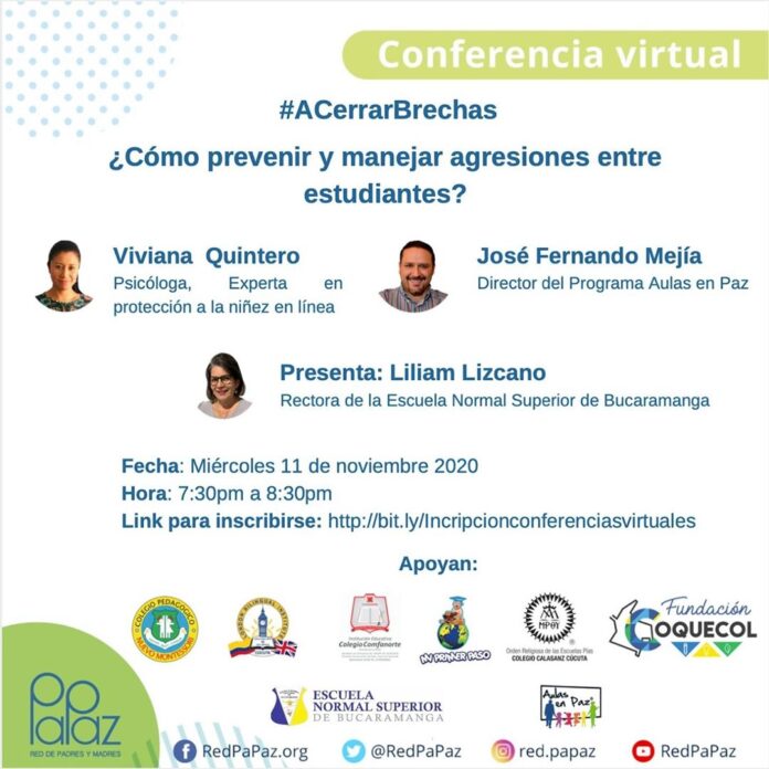 11 de noviembre. ¿Cómo prevenir y manejar agresiones entre estudiantes? Red papaz evento