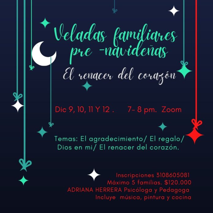 9, 10, 11, 12 de Diciembre. Veladas familiares pre-navideñas