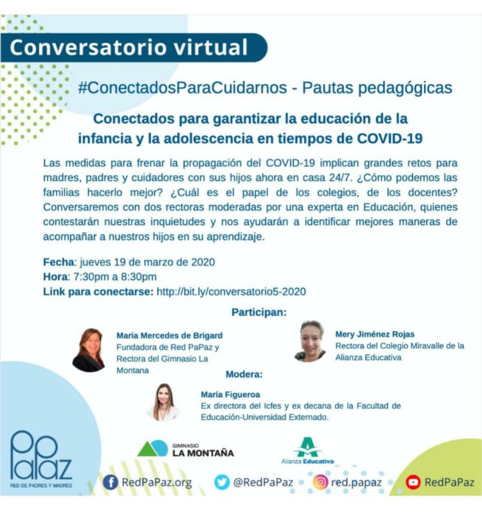 19 de Marzo. Conectados para garantizar la educación de la infancia y la adolescencia en tiempos de COVID-19