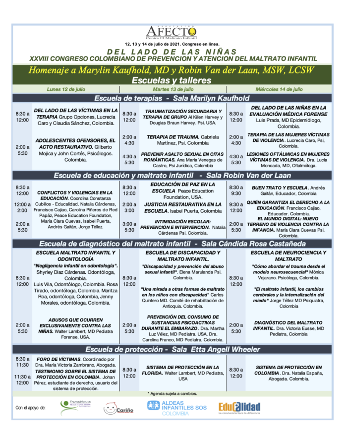 Agenda de prevención y atención del maltrato infantil 2021