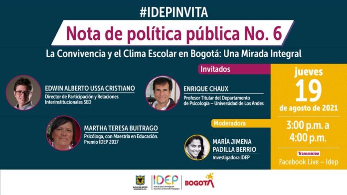 19 de Agosto. La Convivencia y el Clima Escolar en Bogotá: Una Mirada Integral