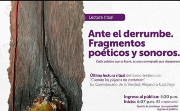 Lectura ritual del tomo testimonial “Cuando los pájaros no cantaban”