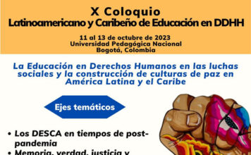 Segunda convocatoria ponencias X Coloquio de la Red Latinoamericana y Caribeña de Educación en Derechos Humanos