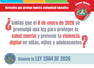Ley 2564 de 2026: cómo actuar frente a la salud mental y la violencia en entornos digitales en la escuela